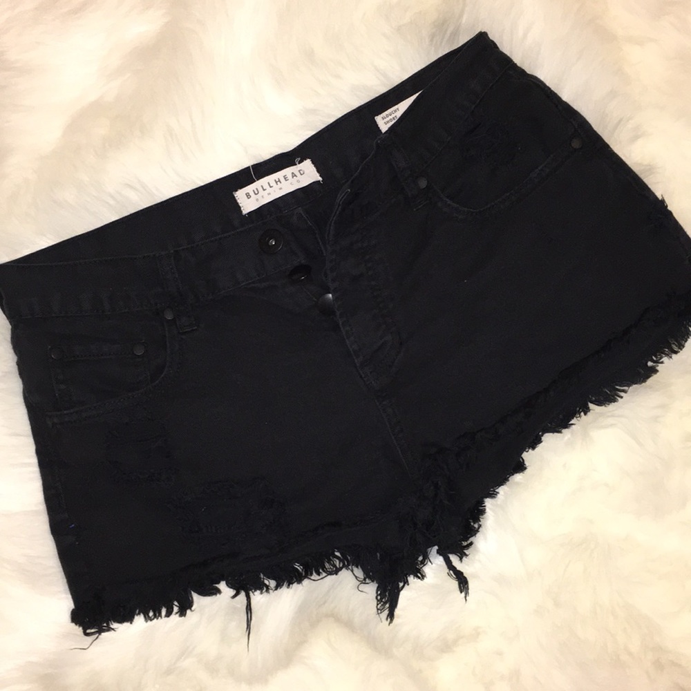 Black distressed Jean shorts